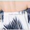 Bonvatt The new wild one-word strapless shirt collar sleeves cotton printing t-shirt female
