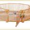 solid pine wood baby playpen with door
