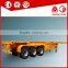 3 Axles used skeleton container semi trailer flat bed trailer for sale