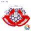 Popular Baseball Print With Red Cotton Ruffles Baby Girls Shorts