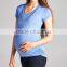 Maternity Clothing Clothes Ruched Maternity/Nursing Top 95% rayon / 5% spandex Scoop Neck wholesale blank maternity t shirts