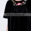 New Short Sleeve Floral Velvet Mini Dress Frock Design With Hand Embroidery Designs For Dress 2016 HSD5828