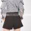Big discounts special design A-line tie waist black shorts womens