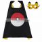 High Quality Pocket Monster Pikachu Cloak with mask 70cm Halloween cosplay Pokemon Pikachu mask