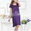 Lace trim O neck Summer Sleep gown pajama dress women Bamboo Garment