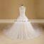 Brilliant Straight Neck A-line Beads Wedding Dress Long Tail