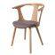 Modern luxury armrest fabric cushion wood dining chair