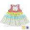 New Stripes And Flower Mixed Summer Dress baby Girls Sweet Honey Clothing Girls Boutique Dresses