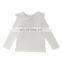 6816/Customize Kids Cotton Long Sleeve Lace Turn-down Collar Shirt Sweet Elegant Casual Girls Top