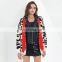 TWOTWINSTYLE Korean Patchwork PU Leather Women's Sweater Lapel Collar Long Sleeve Oversize