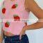 Cute Girls Knitted Female Autumn Vest New Strawberry Sweater Knitwear Tank Top