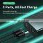 Remax White Black Ultrasonic 2 USB-C PD3.0 USB A QC3.0  GaN Fast China Wall 65W PD Charger adapter