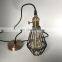 China Wholesale Vintage Industrial Lamp Red Bronze Iron Cage Pendant Light