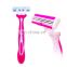 Super quality ladies disposable shaver 3 blade whole body hair removal knife armpit hair bikini hair removal shaver
