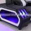 1+2+3 Luxury LED lights modern leather lounge sofa set design home furniture