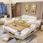 Multi functional genuine leather bed 1.8 m double bed massage wood beds