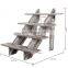 4-Tier Rustic Weathered Wood Retail Display Riser, Decorative Merchandise Stand, Brown