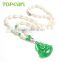 Topearl Wholesale Fashion Pearl Necklace Jewelry 2016 Rice White Freshwater Pearls Malaysia Jade Buddha Pendant Necklace FN256