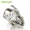 Topearl Jewelry Classic Stainless Steel Ring Hollow Skull Ring for Men Punk Style MER430
