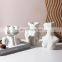 Wholesale Nordic Ceramic Vase White Human Face Sculpture Art  Matte Adornos Ceramic Flower Vase Home Decor