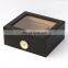 Glass top wooden cigar humidor box desktop cigar box