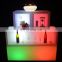 RGBW colors battery square ice bucket led party rental PE plastic glow club beer tray cocktail glow cold bottle container