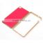 Metal Bumper Frame Lichee Pattern Leather phone case for HUAWEI P8