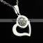 Titanium heart pendant necklace Jewelry Diamond cut heart-shaped clavicle chains wholesale