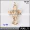 Custom 14k gold cross and wing hollow pendant jewelry 2016