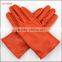 ladies wholesale orange PU leather hand gloves