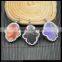 LFD-0026P Mixed Color Druzy Agate Slice Stone Palm Shape Pendants Pave Crystal Rhinestone Charms Pendants Jewelry Making