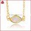 18K Gold Fill Brazilian Druzy Necklace Marquis Pendant