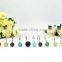 Polyresin Shower curtain hooks with Yellow gem