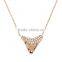 Solid Sterling Silver Micro Pave Cubic Zirconia Shark Tooth Necklace