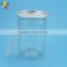 Hot sale food grade clear PET plastic can/jar with easy open end