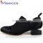 OEM ODM Small quantity Black suede leather women shoes