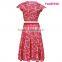 Newest Plus Size Short Fat Women Pink Evening Dress