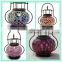 Metal Lid Ball Shape Mosaic Beaded Glass Hanging Lantern