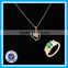 Real zircon wedding gold ring necklace set fashion 925 silver jewelry set