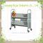 China Professional Manufacturer library book trolley metal bookcart book carts 2 tier