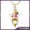 Open design cute cartoon bee and flowers keychain