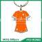 Wholesale bulk blank two sided printed club logo soccer shirt keychain