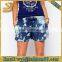 Fashion five pocket denim printed board tie dye denim shorts