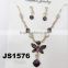 fashion clear green stone necklace earring jewelry necklace set