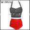 Wentou Women Rockabilly High Waist Polka Dot Bikini Swimsuit Set