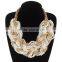 Europe Exaggerated Big Chunky Alloy Multilayer Clavicle Chain Pearl Necklace