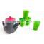 OEM simulated solid color kids plastic teapot toys set