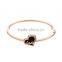 Rose Gold Plated Stainless Steel Love Heart Bangles Cuff Bracelets for Women