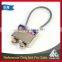 Promotion gift metal cable lock zamac engraved logo keychain