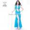 Belly Dance Costumes,Blue Silk Sexy Nice Belly Dance Wear,Belly Dance Performance Dress for Dancer (QC2115)